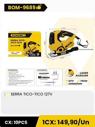 SERRA TICO-TICO 127V CX: 10PCS 1CX: 149,90/Un