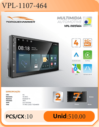 Multimidia Automotive PCS/CX:10 Unid:510.00