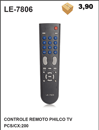 CONTROLE REMOTO PHILCO TV 200PÇ=3,9$