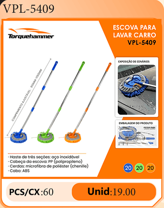 ESCOVA PARA LAVAR CARRO PCS/CX:60 Unid:19.00