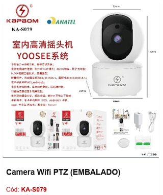 Camera Wifi PTZ R$ 49,5 PCS/CX:100