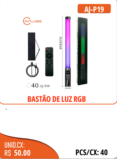 BASTAO DELUZ RGB UNID.CX:RS 50.00 PCS/CX:40