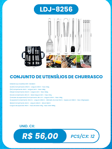 CONJUNTO DE UTENSÍLIOS DE CHURRASCO UNID. CX: R$ 56,00 PCS/CX: 12
