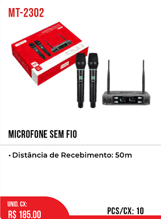 Microfone Sem Fio 10pç=185$