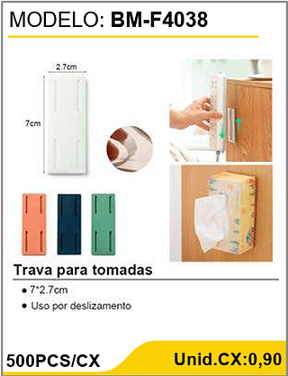 Trava para tomadas 500PCS/CX Unid.CX:0,90