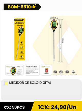 MEDIDOR DE SOLO DIGITAL CX: 50PCS 1CX: 24,90/Un