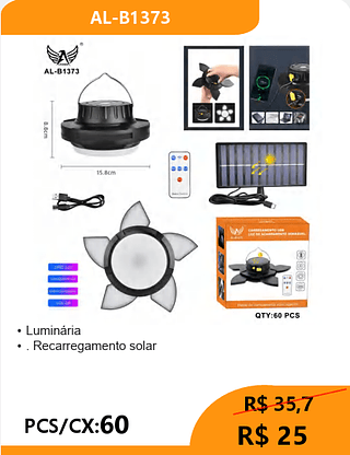Luminária PCS/CX:60 R$ 25
