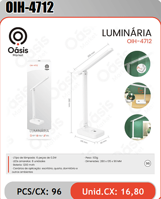 LUMINARIA PCS/CX: 96 Unid.CX: 16,80
