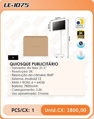 QUIOSQUE PUBLICITÁRIO 1PÇ=2800$