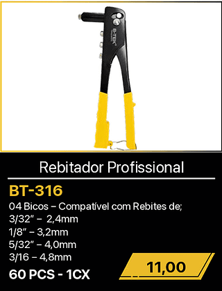 Rebitador Profissional 60PCS R$11,00