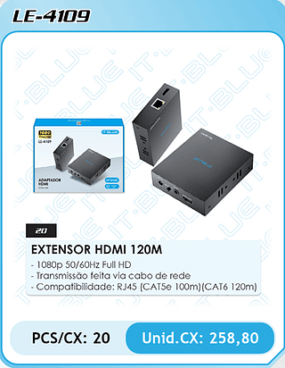 EXTENSOR HDMI 120M PCS/CX: 20 Unid.CX: 258,80