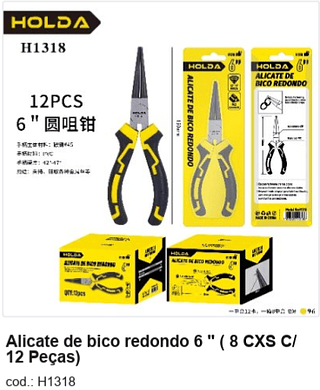 Alicate de bico redondo 6 " ( 8 CXS C/12 Peças) R$ 9,9 PC/CX:96