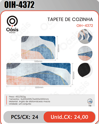 TAPETE DE COZINHA PCS/CX: 24 Unid.CX: 24,00
