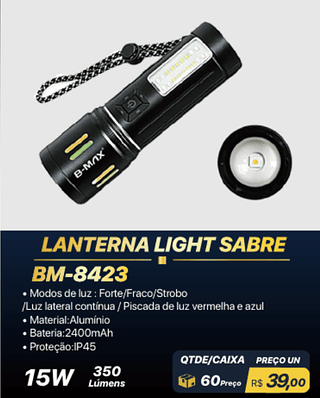 LANTERNA LIGHT SABRE 60PÇS R$39,00