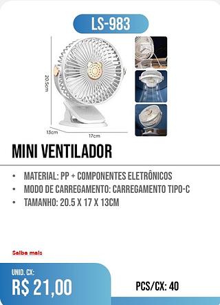 mini ventilador 40PÇ=21$
