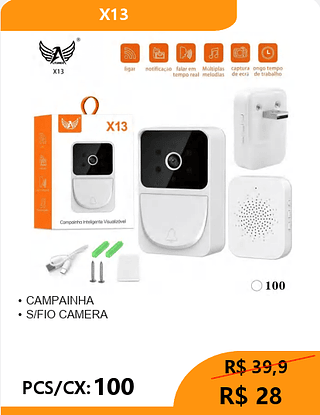 CAMPAINHA PCS/CX: 100 R$ 28