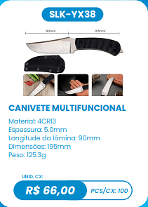 CANIVETE MULTIFUNCIONAL UNID. CX: R$ 66,00 PCS/CX: 100