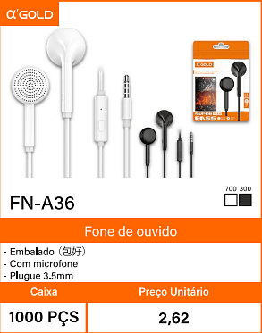 Fone de ouvido Caixa 1000 PCS Preco Unitario 2,62