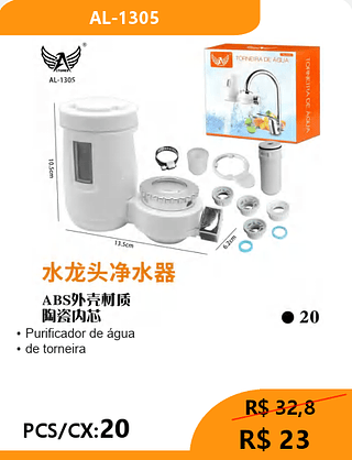 Purificador de água PCS/CX:20 R$ 23