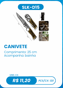 CANIVETE UNID. CX: R$ 11,20 PCS/CX: 120