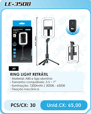 RING LIGHT RETRÁTIL PCS/CX: 30 Unid.CX: 65,00