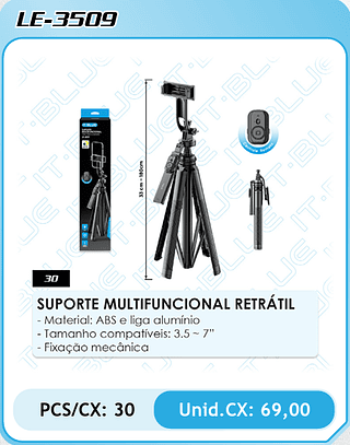 SUPORTE MULTIFUNCIONAL RETRÁTIL PCS/CX: 30 Unid.CX: 69,00
