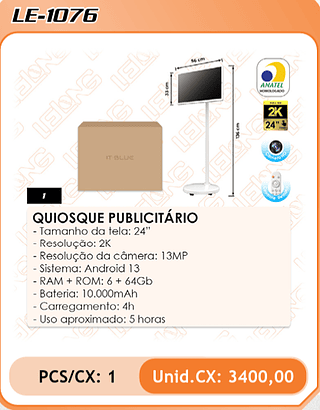 QUIOSQUE PUBLICITARIO 1PÇ=3400$