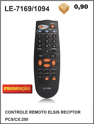 CONTROLE REMOTO ELSIS RECPTOR 200pç=0,90$