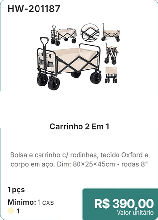 Carrinho 2 Em 1 1 pcs R$ 390,00