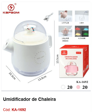Umidificador de Chaleira R$ 27 PCS/Cx: 40