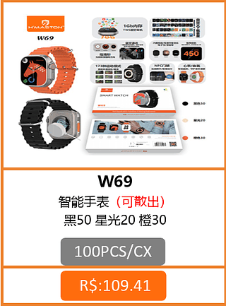 RELOGIO SMARTWATCH 100PCS/CX R$:103,93