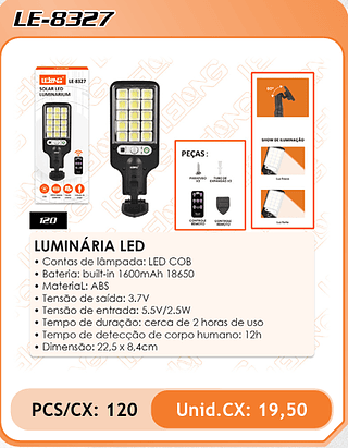 LUMINÁRIA LED 120pç=19,5$