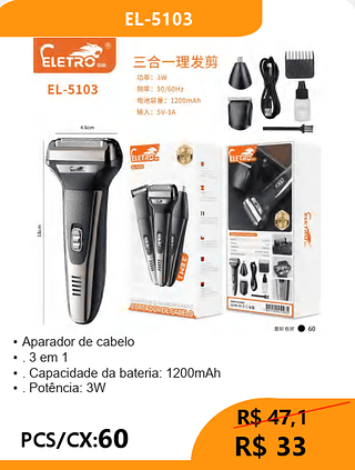 Aparador de cabelo PCS/CX:60 R$33