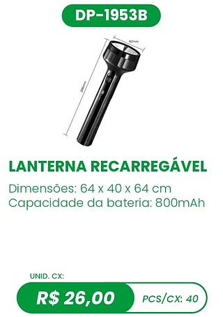 LANTERNA RECARREGÁVEL 40PÇ=26$