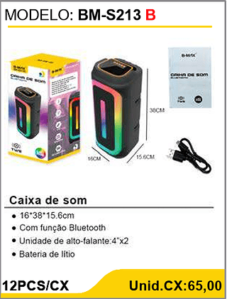 Caixa de som 12PCS/CX Unid.CX:65,00