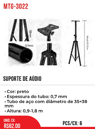 SUPORTE DE AUDIO 6pç=62$
