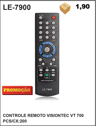 CONTROLE REMOTO VISIONTEC VT 700 200PÇ=1,9$