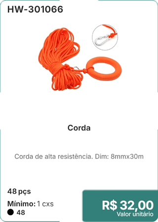 Corda 48 pçs R$ 32.00