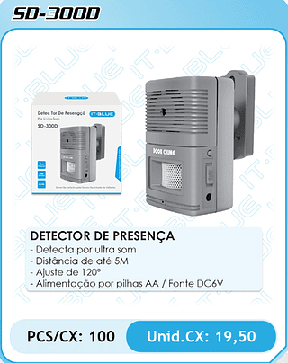DETECTOR DE PRESENÇA PCS/CX: 100 Unid.CX: 19,50