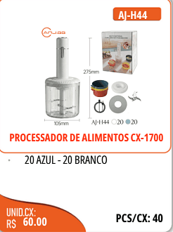 PROCESSADOR DE ALIMENTOS CX-1700 UNID.CX:60.00RS PCS/CX:40