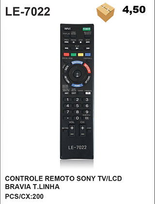 CONTROLE REMOTO SONY TV/LCD/BRAVIA T.LINHA 200pç=4,5$