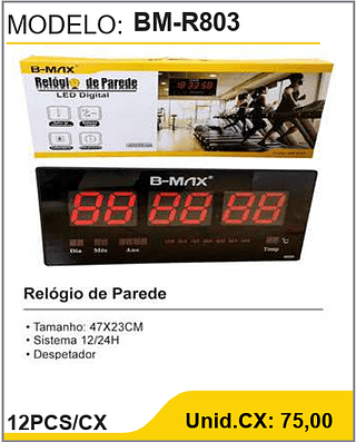 Relógio de Parede 12PCS/CX Unid.CX: 75,00