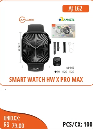 SMART WATCH HW X PRO MAX UNID.CX: RS 79.00 PCS/CX:100