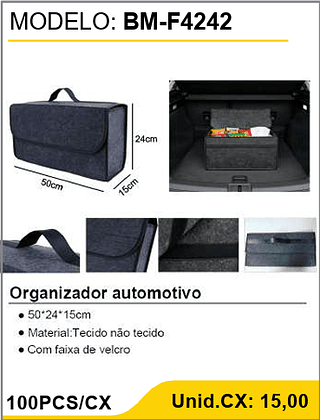 Organizador automotivo 100PCS/CX Unid.CX: 15,00