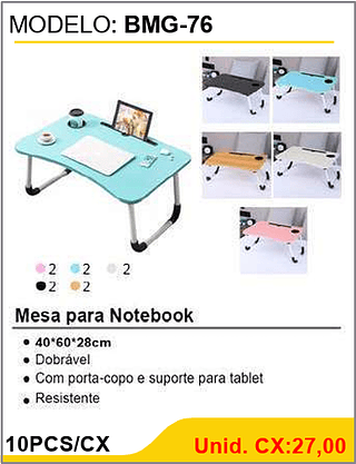 Mesa para Notebook 10PCS/CX Unid. CX:27,00
