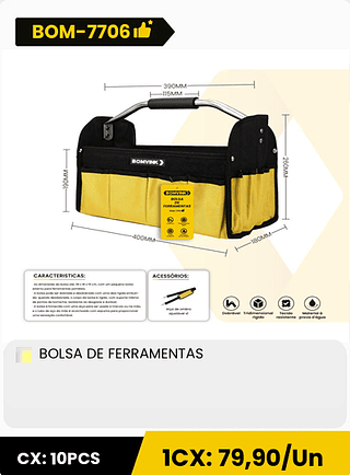 BOLSA DE FERRAMENTAS CX: 10PCS 1CX: 79,90/Un