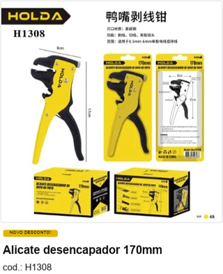 Alicate desencapador 170mm R$ 13,05 PC/CX:48