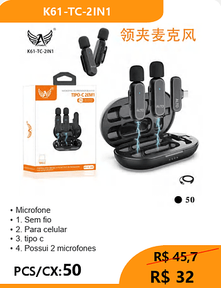 Microfone PCS/CX:50 R$ 32