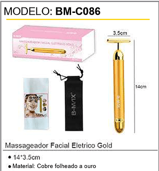 Massageador Facial Eletrico Gold 200PCS/CX Unid.CX:8,00