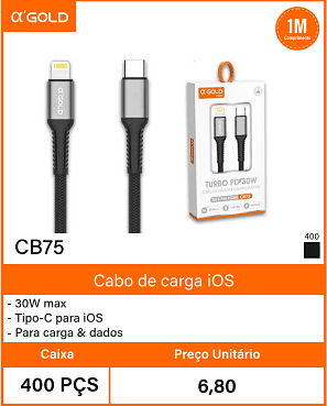 Cabo de carga Caixa 400 PCS Preco Unitario 6,80